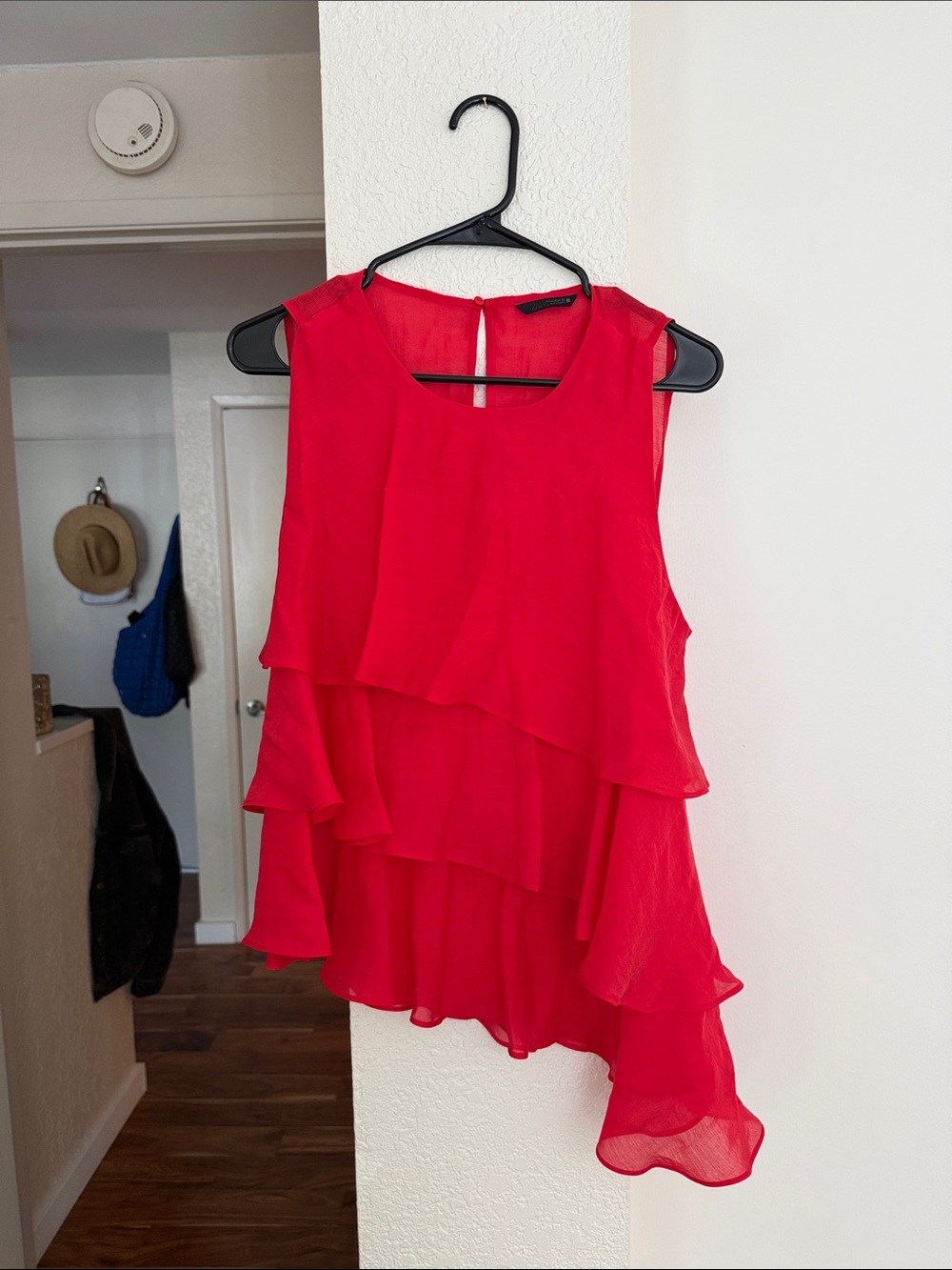 Zara Red Layered Sleeveless Dress